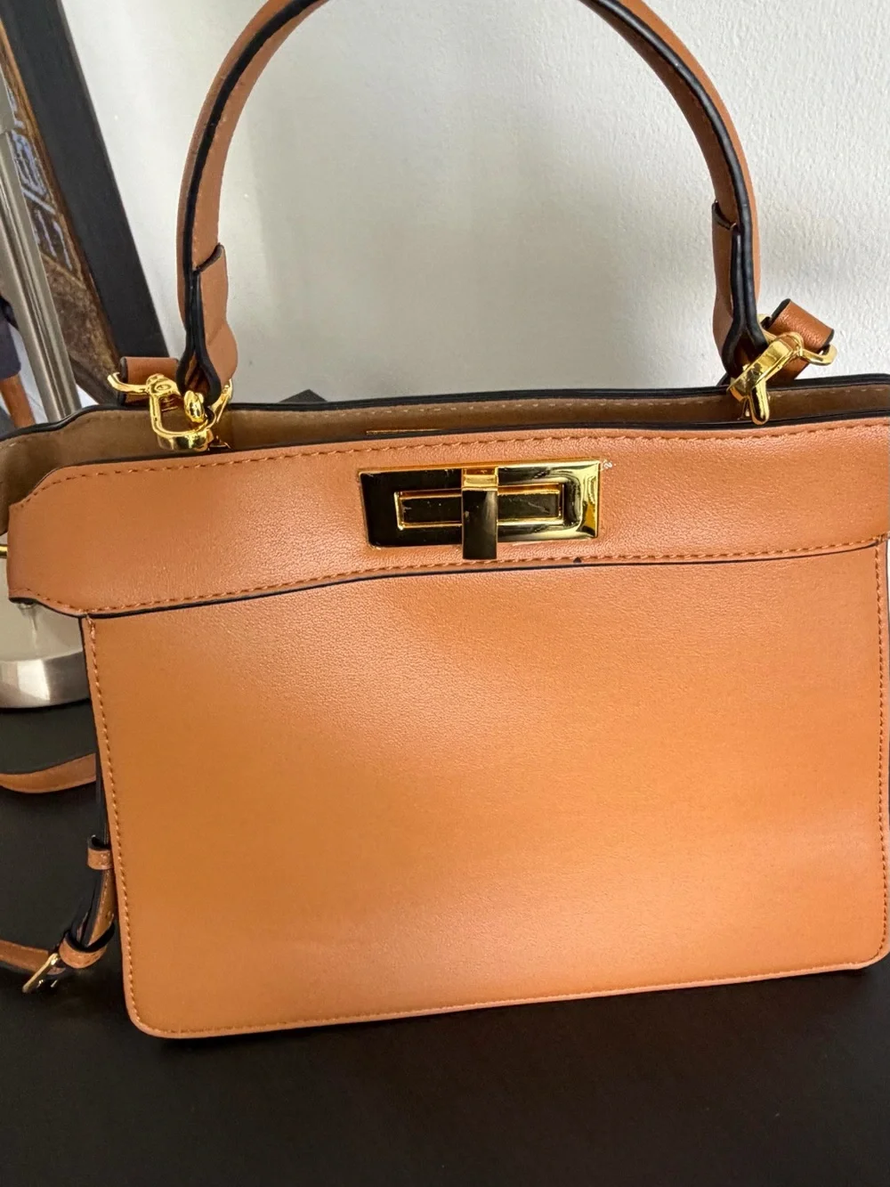 Verano Hill Woven Leather Satchel Handbag in Tan with Gold Hardware